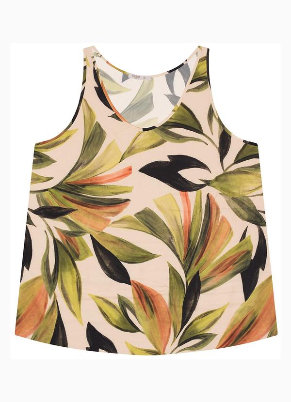 Regata Feminina Plus Size em Viscose Verde