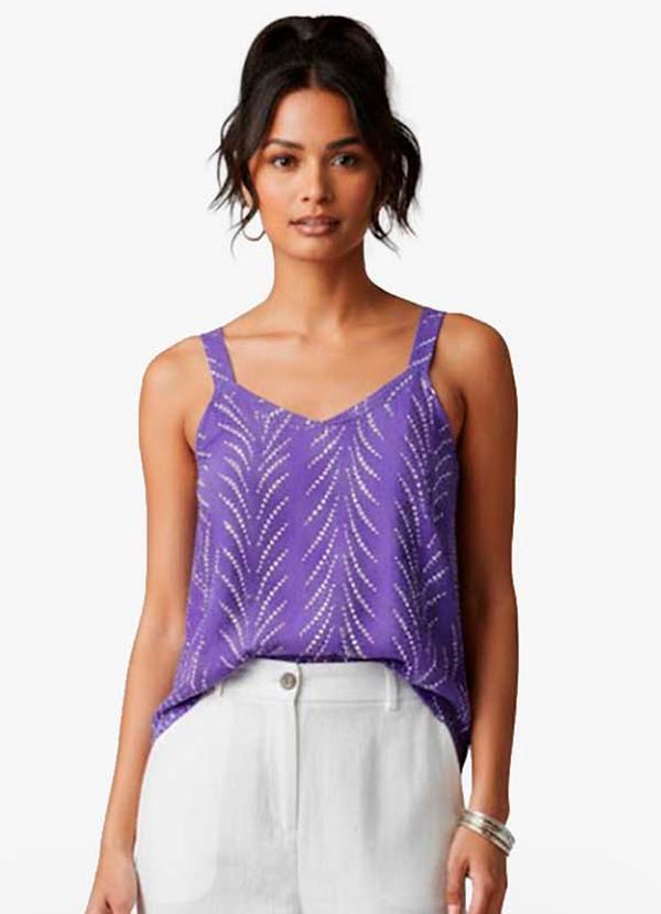 Regata Feminina Quadriculada Roxo