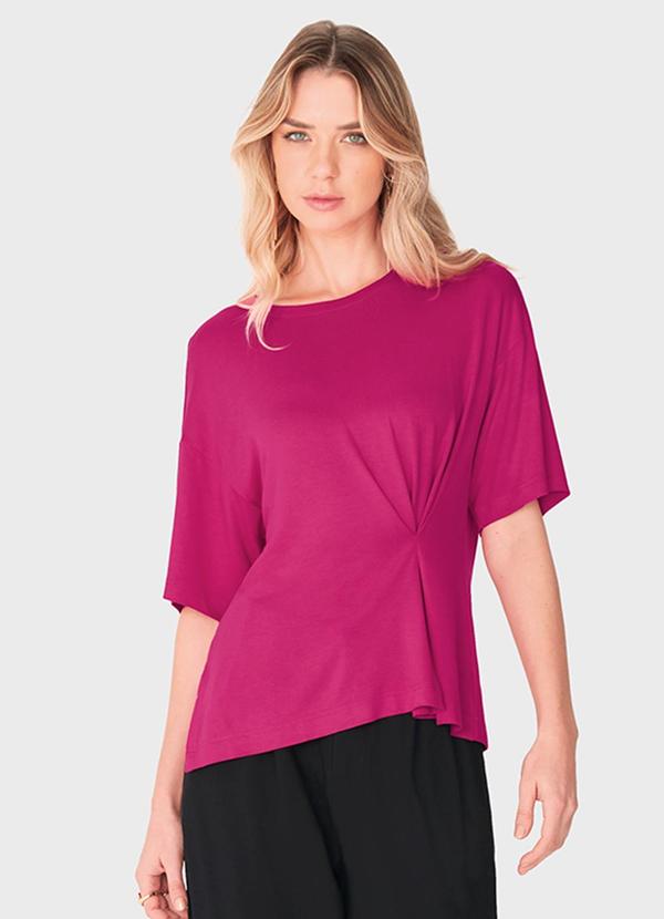 Blusa Ampla com Franzido Fúcsia