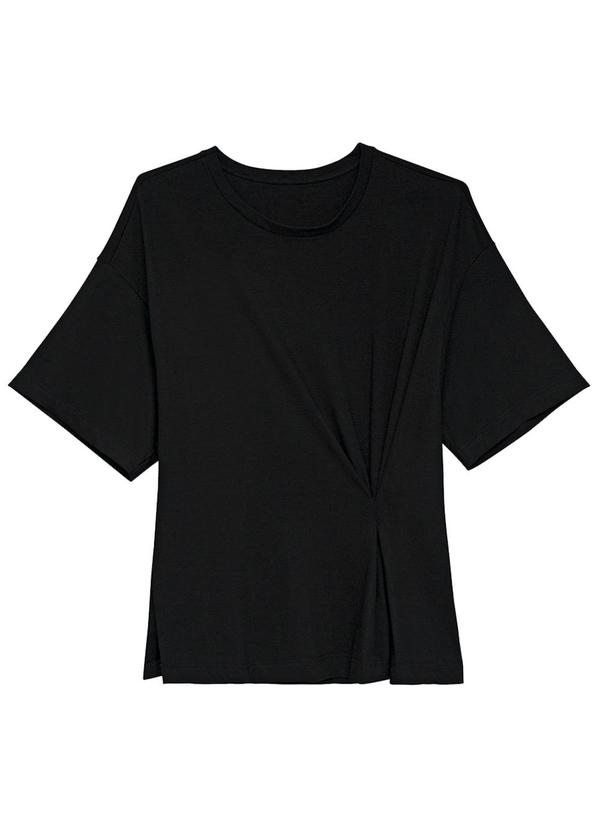 Blusa Ampla com Franzido Preto