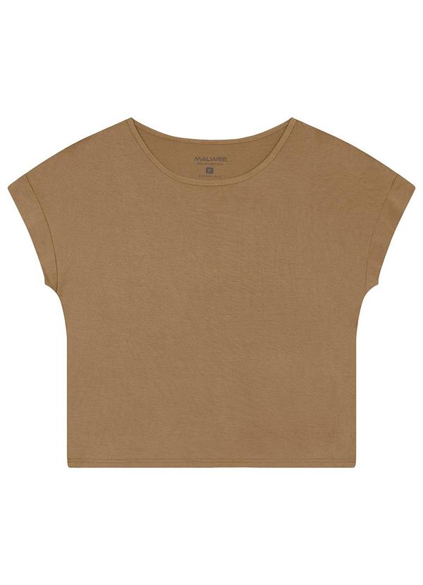 Vista 2 Blusa Ampla em Viscolinho Bege Malwee Malwee