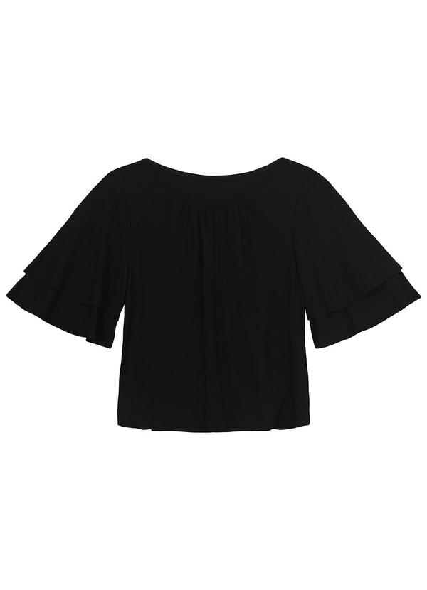 Blusa Ampla em Viscose Preto