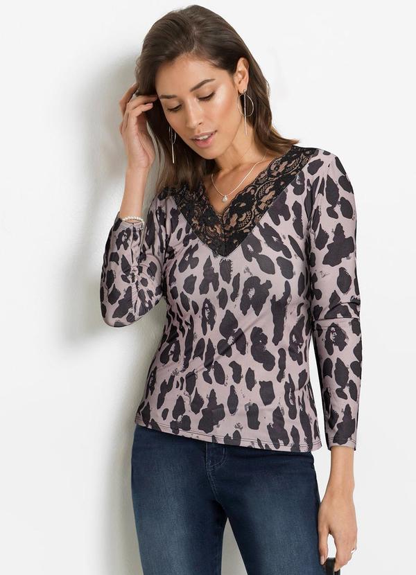 Vista 2 Blusa Animal Print em Malha Fria bonprix bonprix