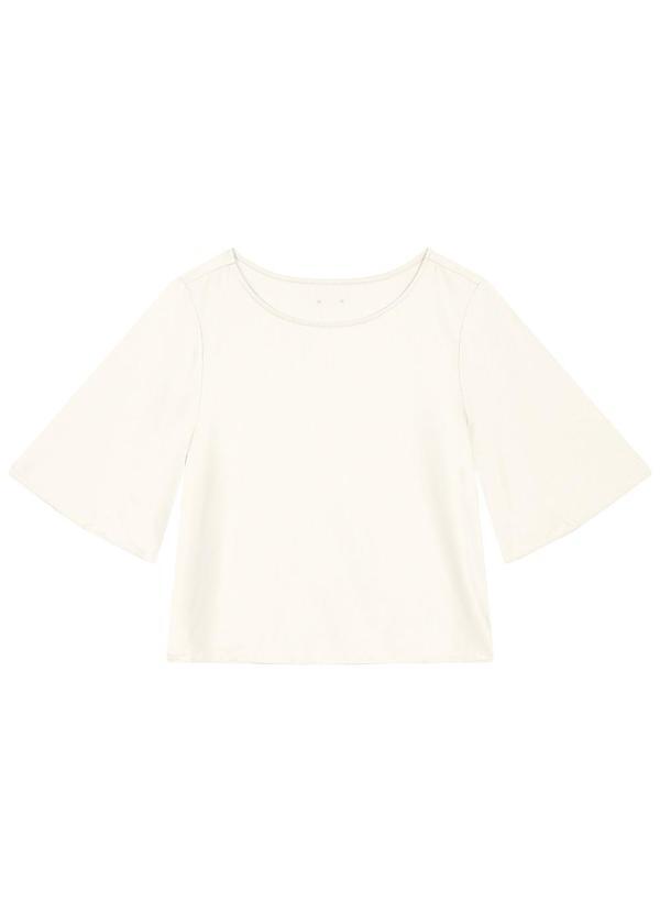 Vista 2 Blusa Box em Crepe Off White Enfim Enfim