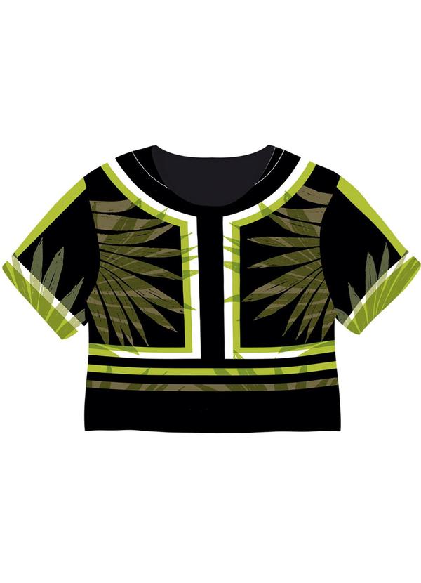 Vista 2 Blusa Box Tropical Preto Malwee Malwee
