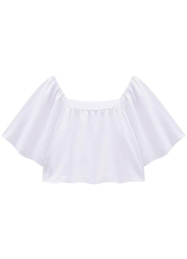 Blusa Branca Ampla em Jacquard