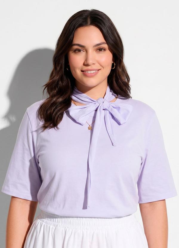 Blusa Branco em Malha de Algodão Penteado