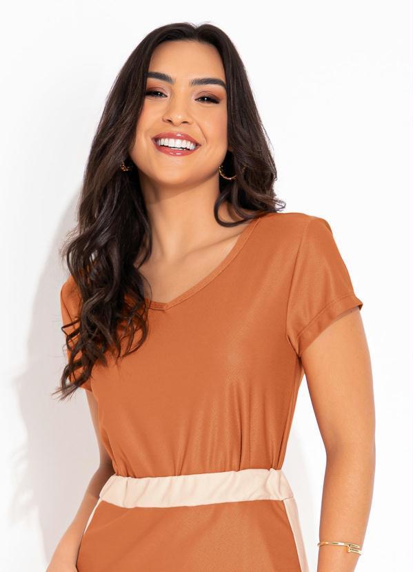 Vista 2 Blusa Caramelo com Manga Curta Rosalie Rosalie