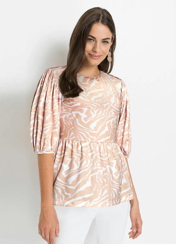 Vista 2 Blusa com Babado Zebra Laranja bonprix bonprix