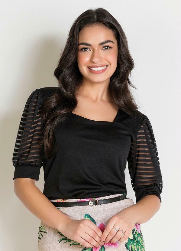 Blusa com Tule Preta