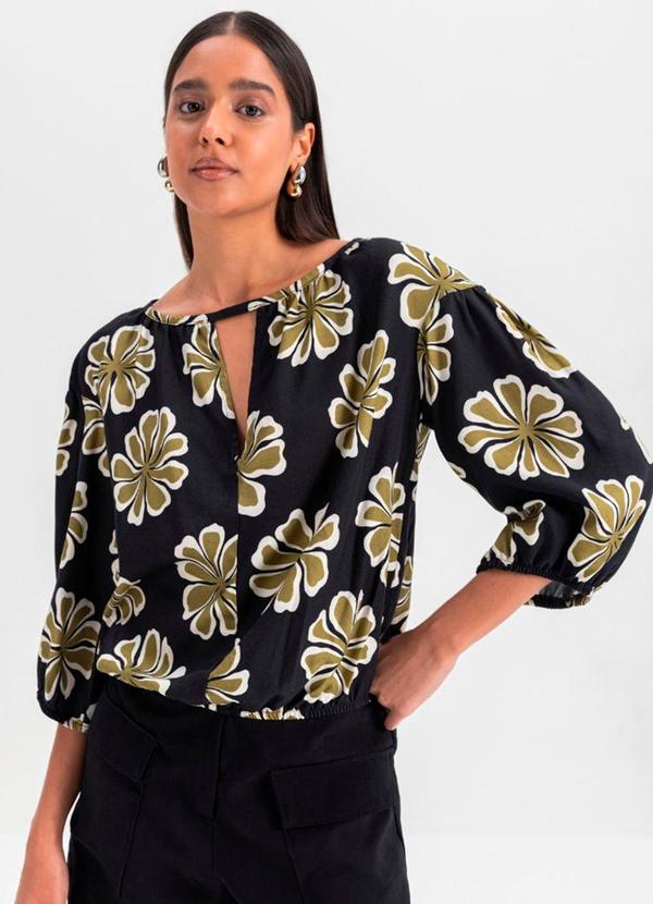 Vista 2 Blusa Feminina em Viscose Preto Essendi Essendi