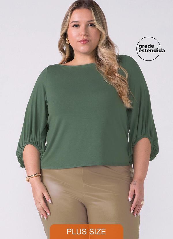 Blusa Feminina Manga Bufante Lisa Verde