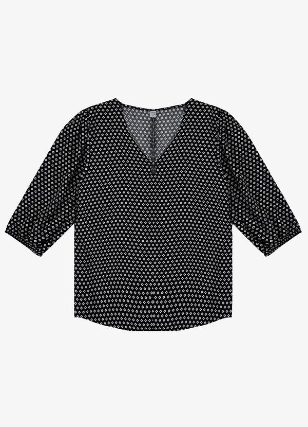 Blusa Manga Curta Preto