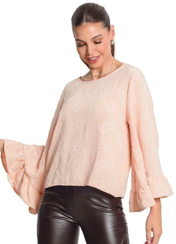 Vista 2 Blusa Manga Longa Feminina Rosa Rovitex Rovitex