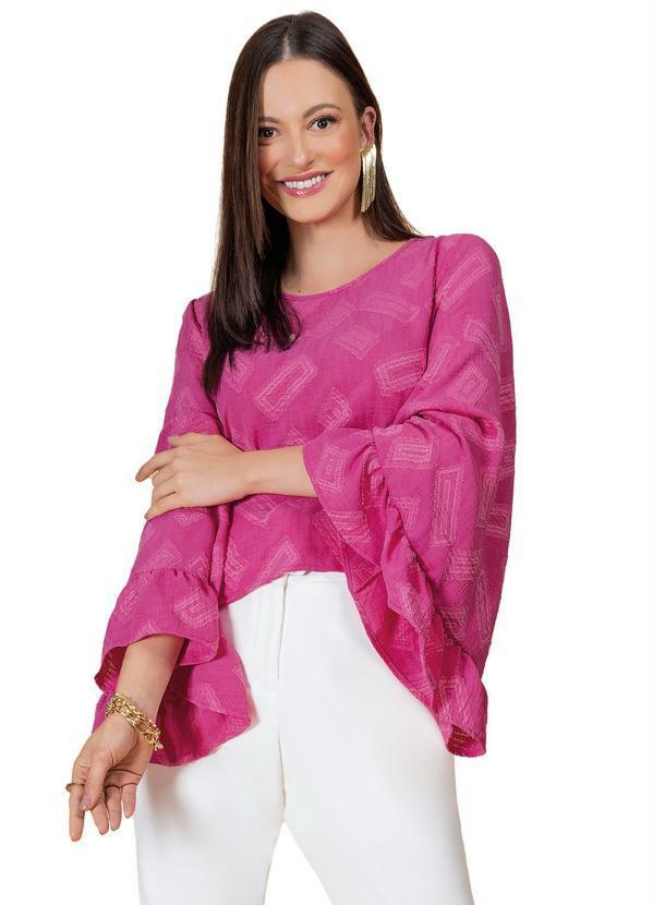 Blusa Manga Longa Feminina Rosa
