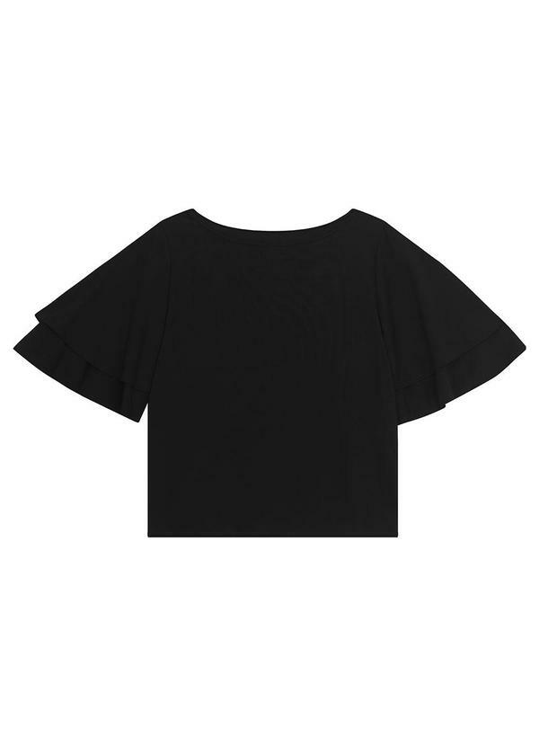 Blusa Reta em Viscose Preto