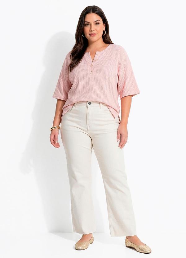 Blusa Rosa Claro em Malha de Tricot