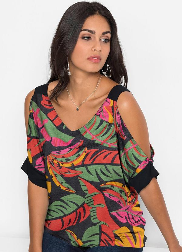 Vista 2 Blusa Tropical em Malha Crepe bonprix bonprix