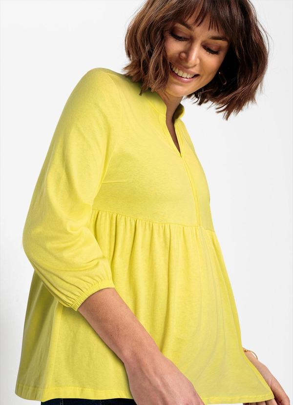 Vista 2 Blusa Verde Lima em Malha de Algodão bonprix bonprix