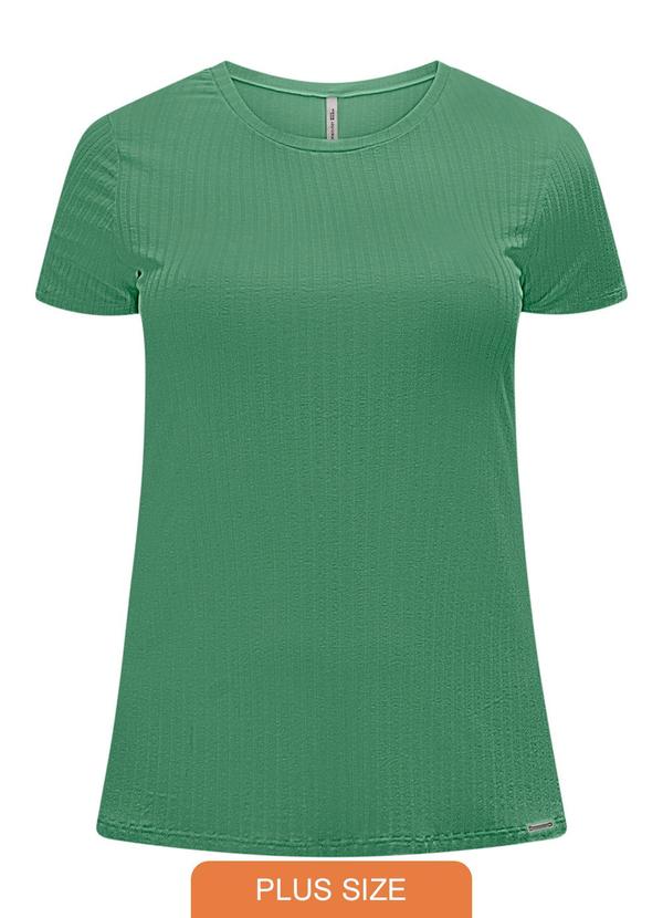 Blusa Alongada Canelada Plus Size Verde