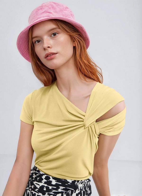 Vista 2 Blusa Amarelo Claro em Malha de Viscose bonprix bonprix