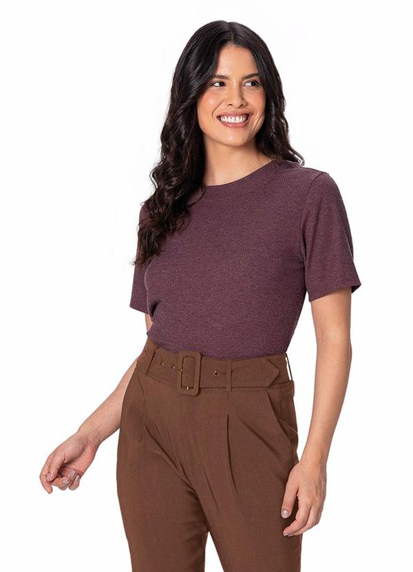 Blusa Ampla Canelada Marrom