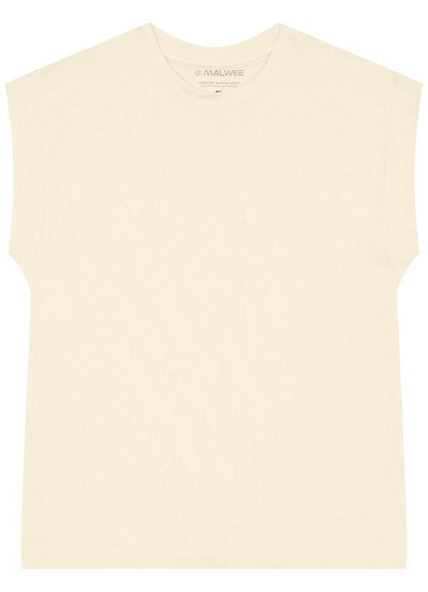Vista 2 Blusa Ampla Canelada Off White Malwee Malwee