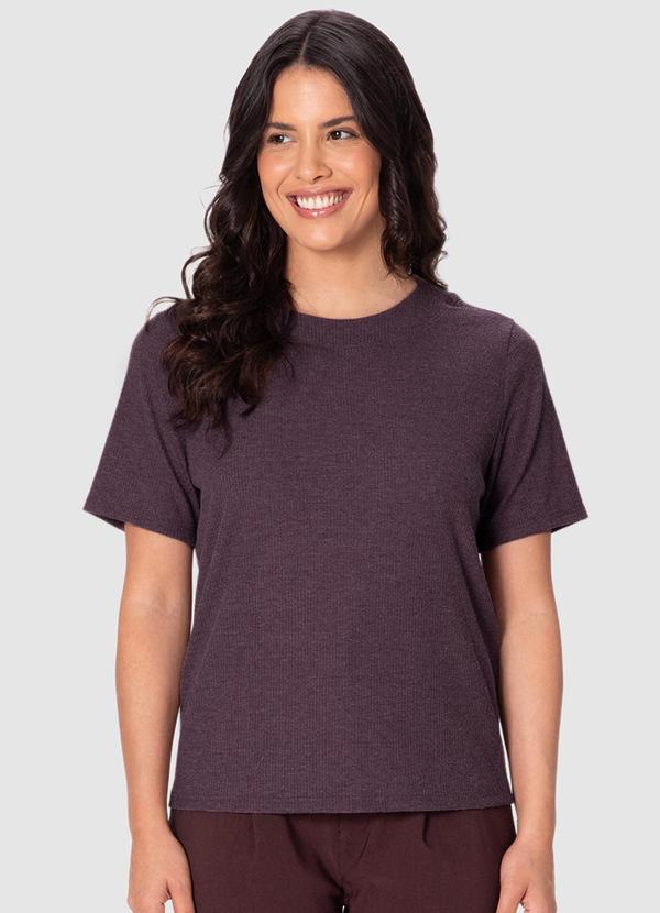 Blusa Ampla Canelada Roxo