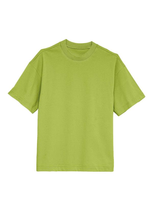 Vista 2 Blusa Ampla em Malha Verde Limão Enfim Enfim