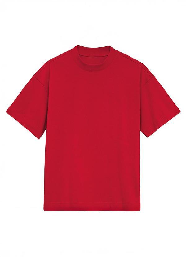 Vista 2 Blusa Ampla em Malha Vermelho Enfim Enfim