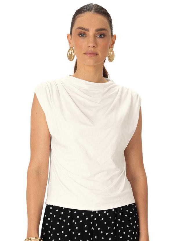 Blusa Ampla em Viscose Comfort Off White