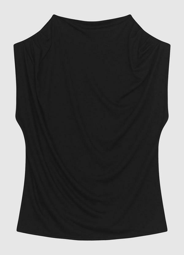 Blusa Ampla em Viscose Comfort Preto