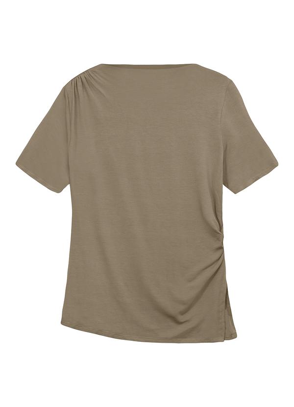 Blusa Assimétrica com Torção Marrom