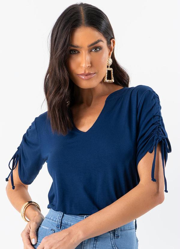 Blusa Azul Marinho em Malha de Viscose