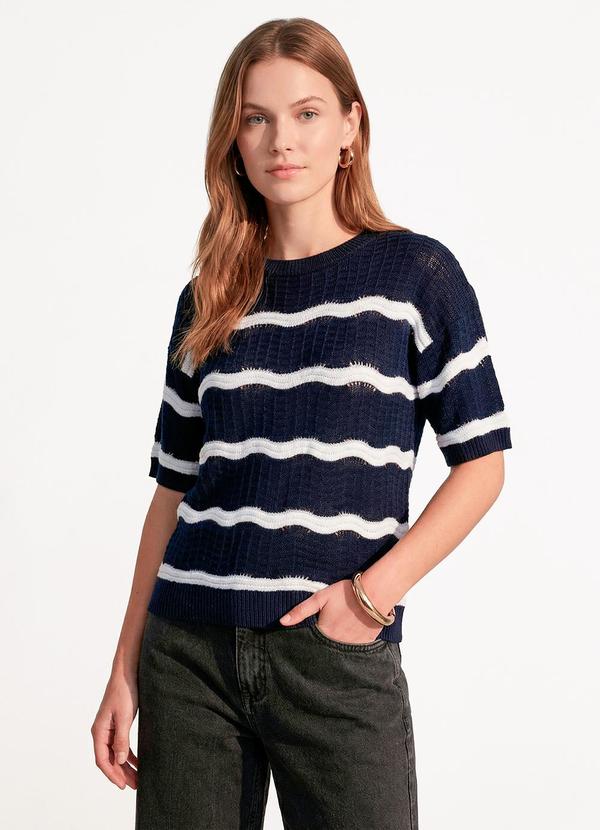 Blusa Azul Marinho em Tricô