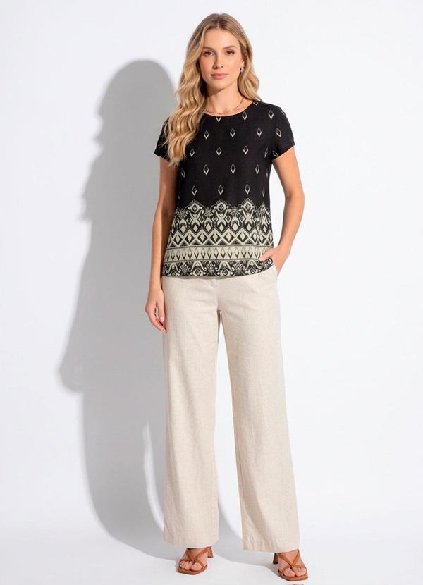 Blusa Barrado Folk em Malha Fria