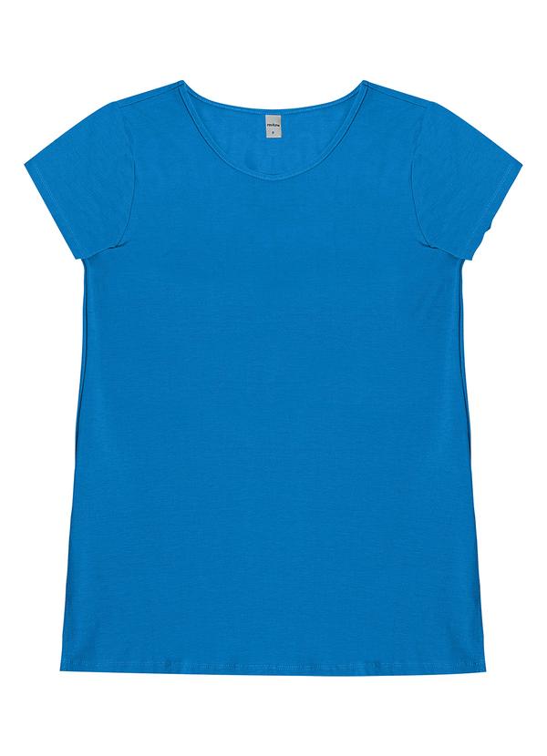 Blusa Básica Alongada Feminina Azul