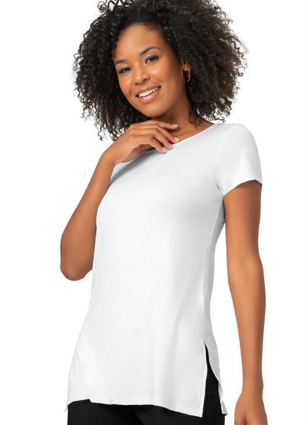Blusa Básica Alongada Feminina Branco