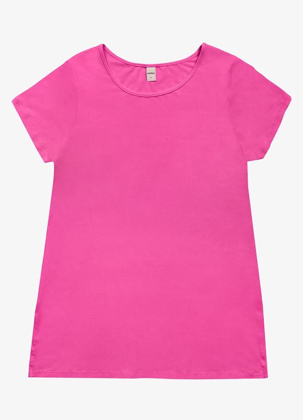Blusa Básica Alongada Feminina Rosa