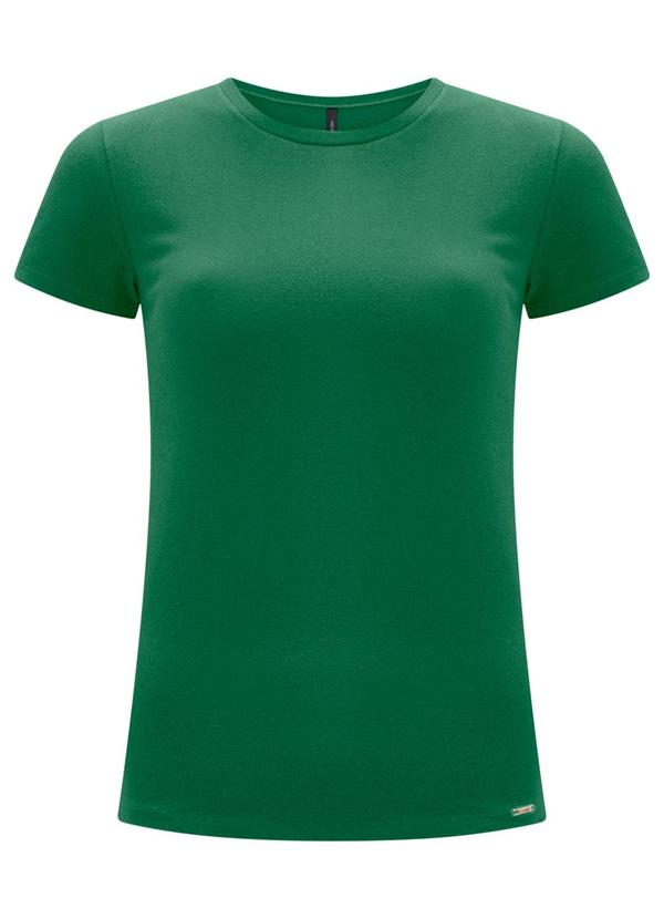 Blusa Básica de Mangas Curtas em Malha Verde