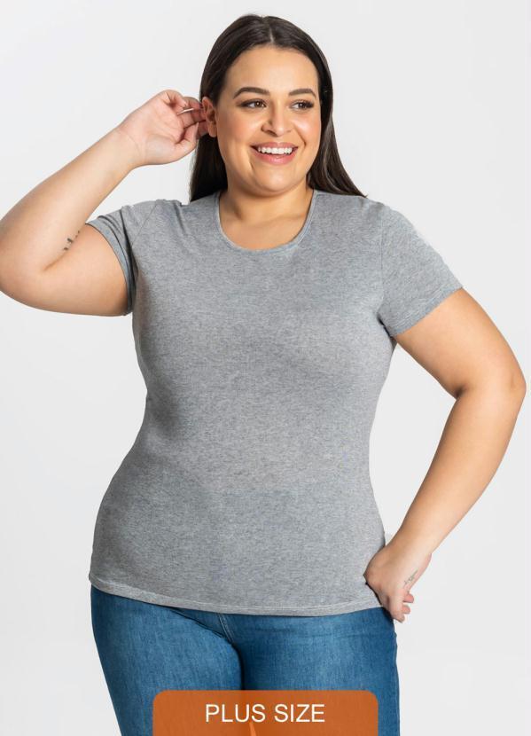 Blusa Básica Feminina Cinza