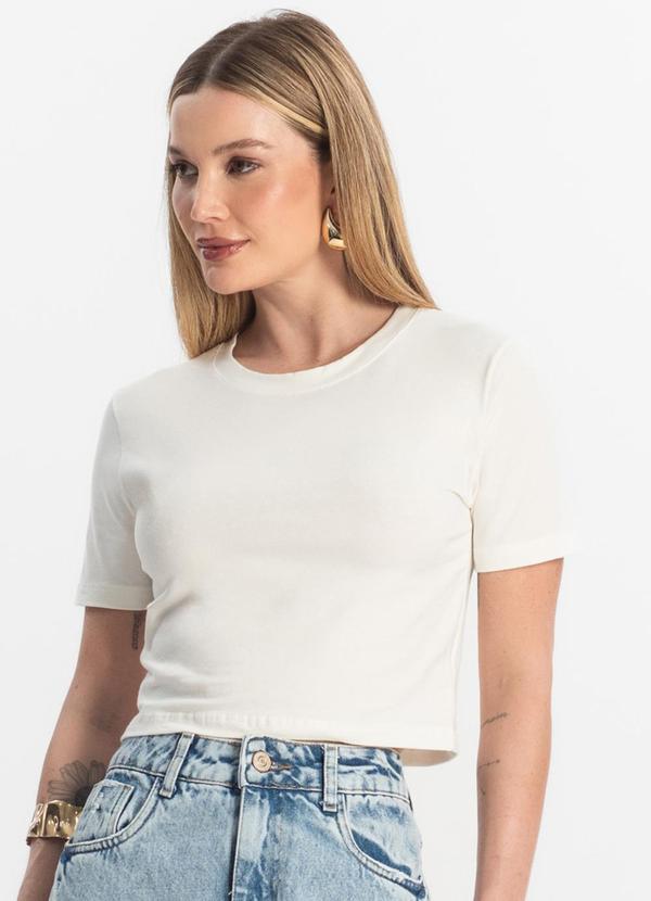 Blusa Básica Feminina Cotton Leve Bege
