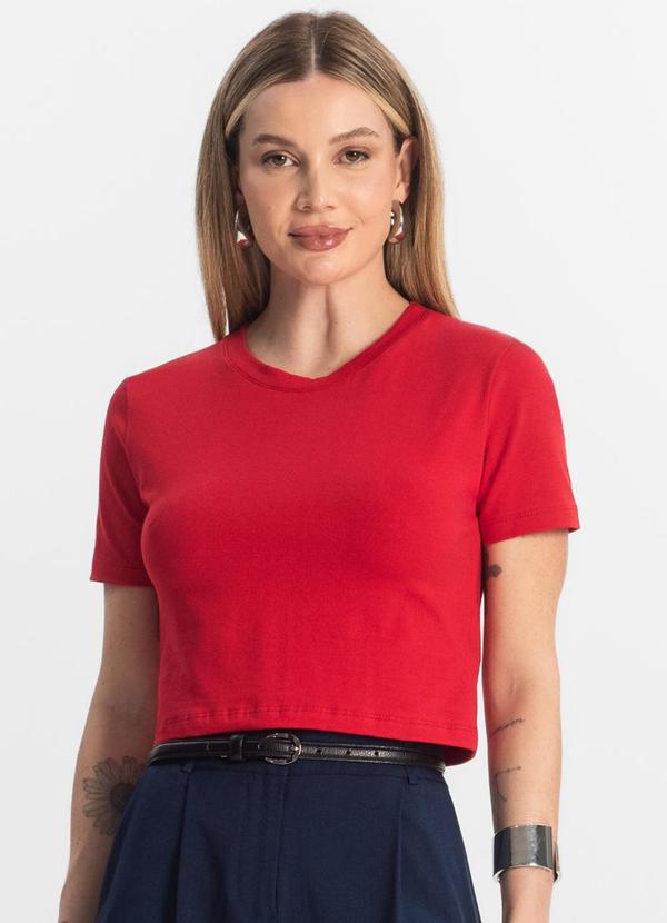 Blusa Básica Feminina Cotton Leve Vermelho