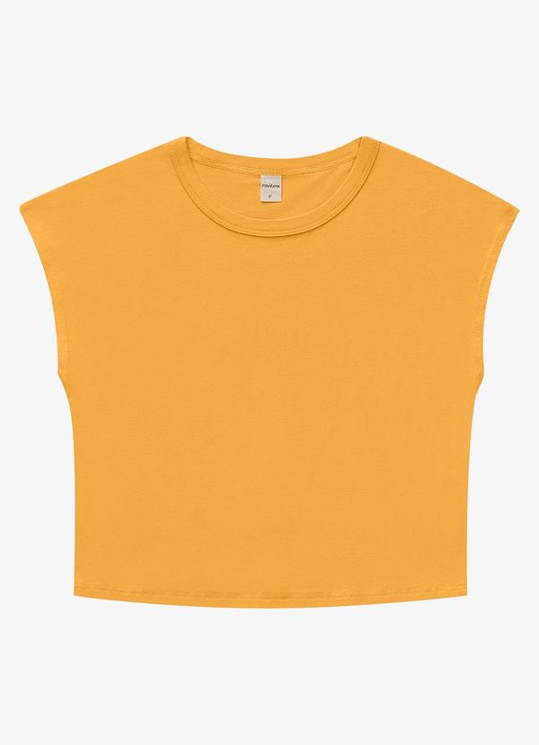 Blusa Básica Feminina Viscotorcion Amarelo