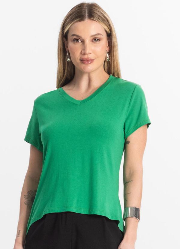 Blusa Básica Feminina Viscotorcion Verde