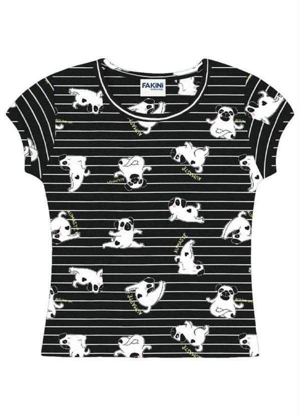 Vista 2 Blusa Básica Menina Every Day Preto Fakini Kids Fakini Kids