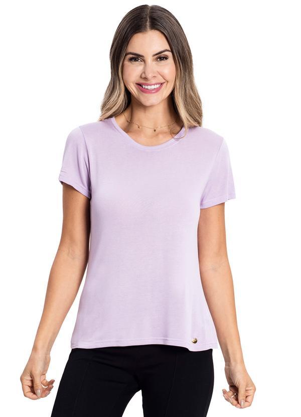 Vista 2 Blusa Básica Visco Tricô Feminina Roxo Rovitex Rovitex