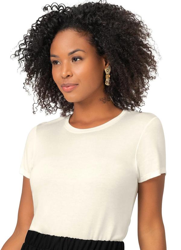 Blusa Básica Visco Tricot Feminina Bege