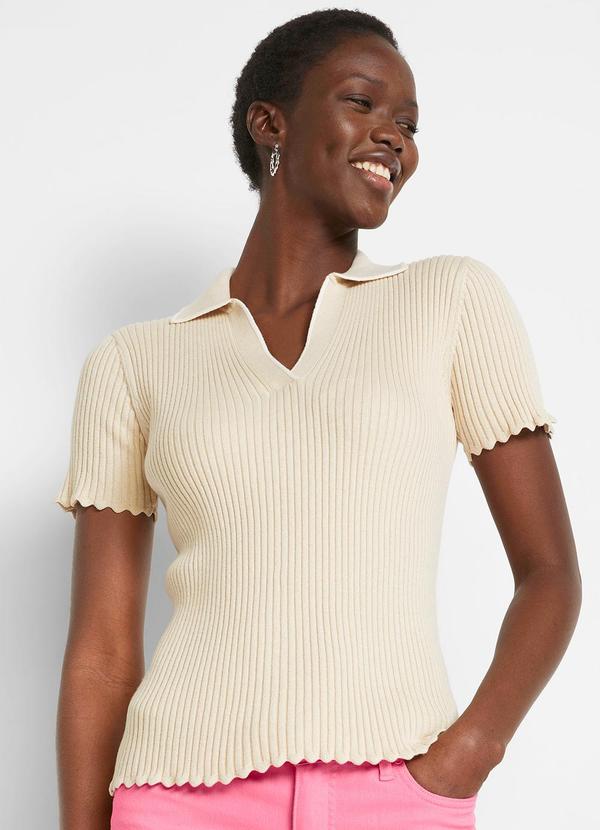 Blusa Bege Claro em Tricô