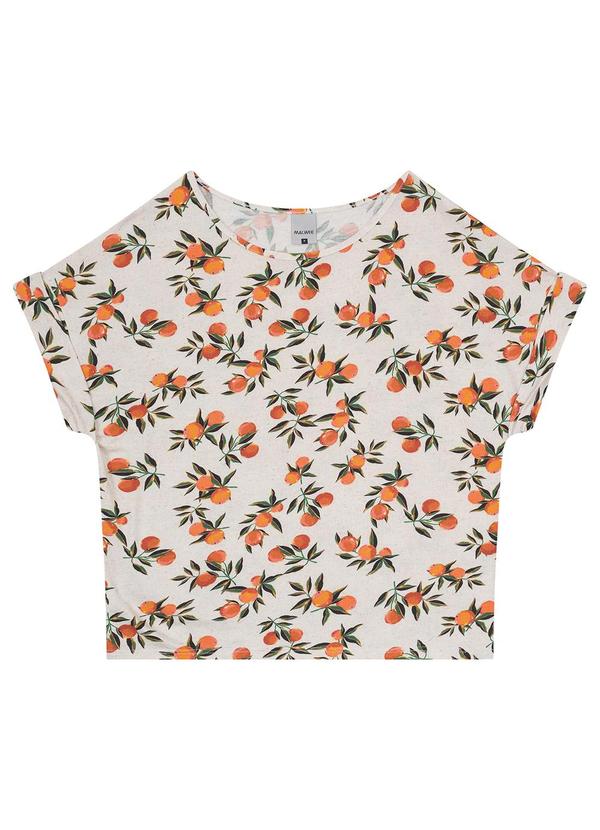 Vista 2 Blusa Bege Feminina Ampla Laranjas Malwee Malwee